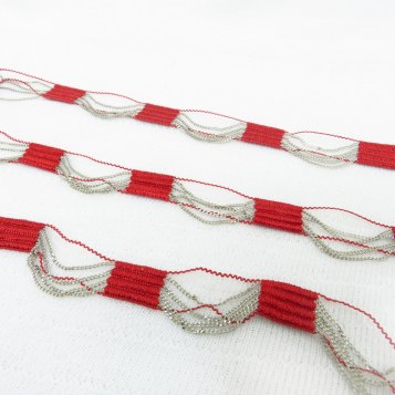 Тесьма с цепочкой Elle красный Италия